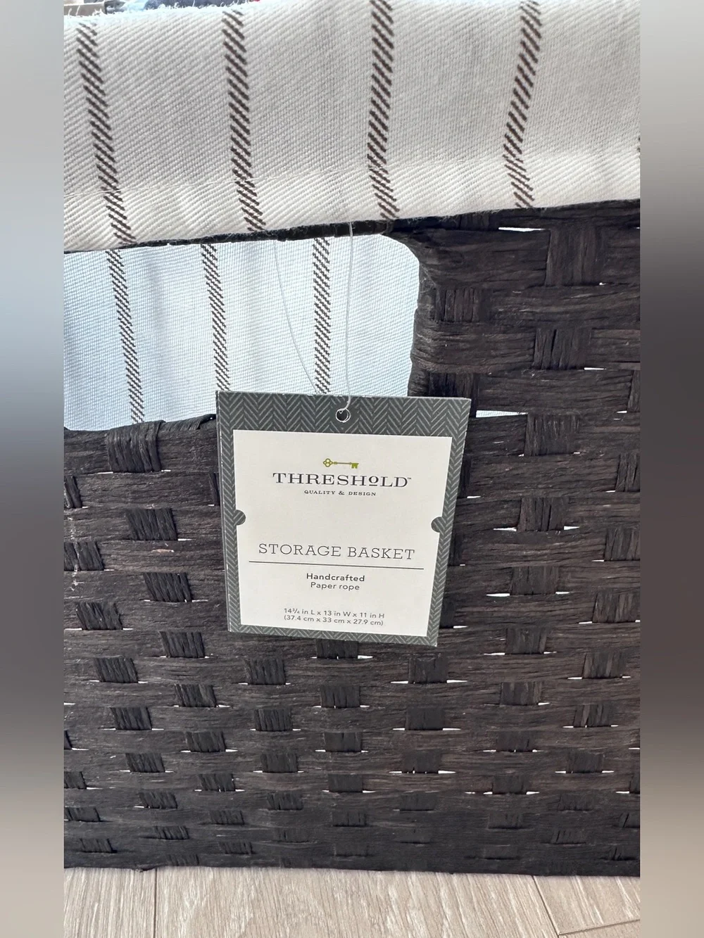 Target Threshold Lined Storage Basket Woven Media Bin